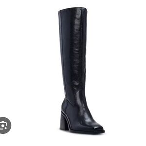 Vince camuto sangeti black leather knee high boots